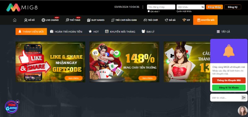 MIG8 - Nhà cái độc quyền cá cược hấp dẫn cho bet thủ 2 Trải Nghiệm Game Vui Mang Thêm Tiền Về